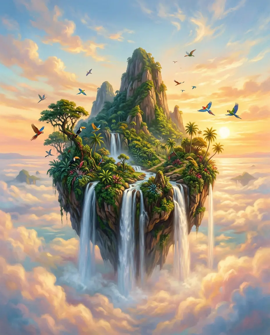 Surreal — ilha flutuante