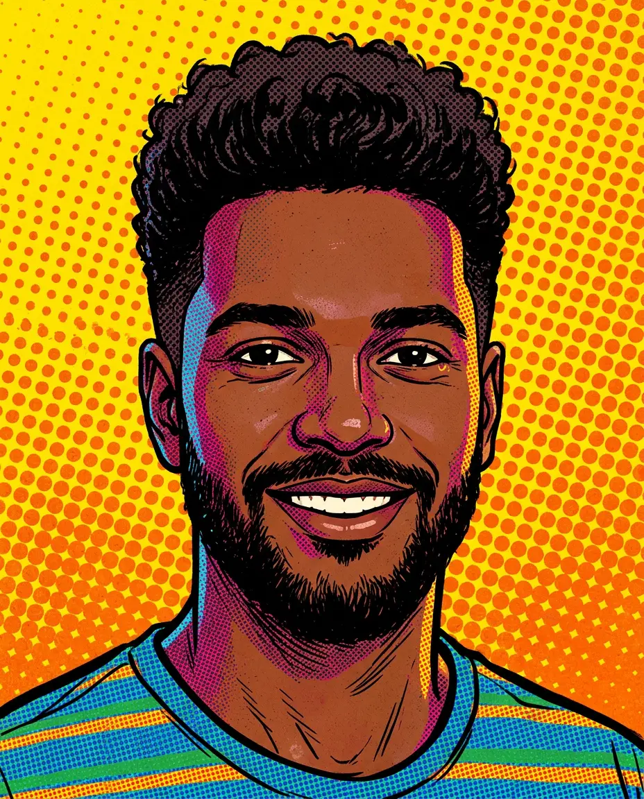 Pop art — retrato quadrinhos