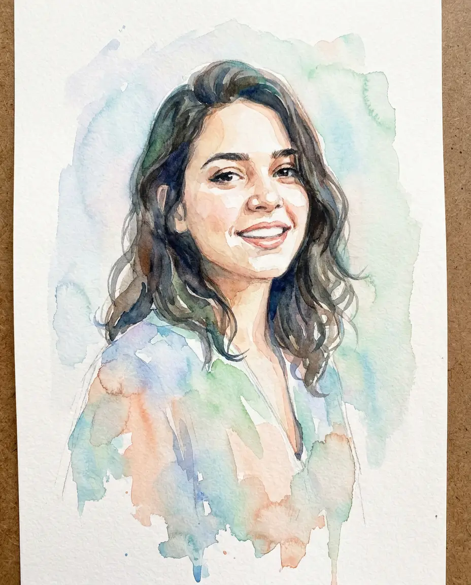 Aquarela — retrato
