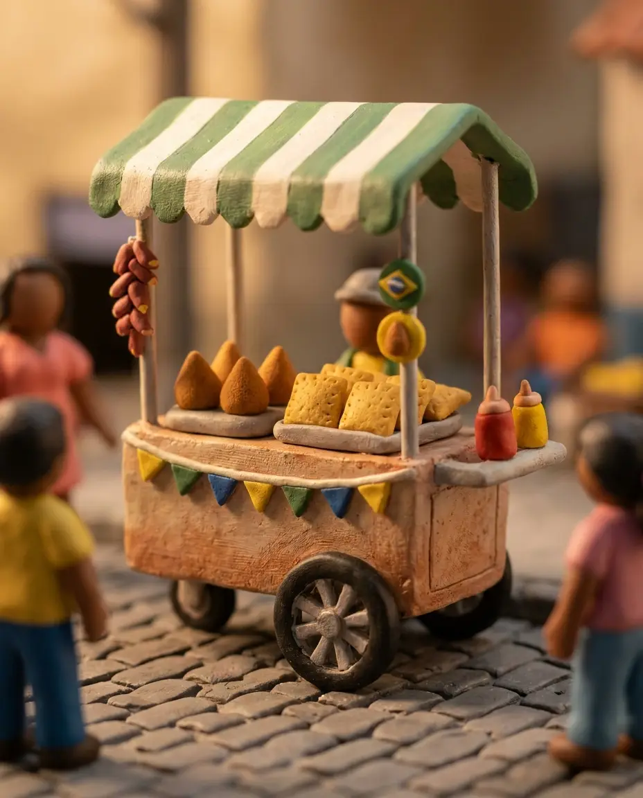 Claymation — carrinho de salgados