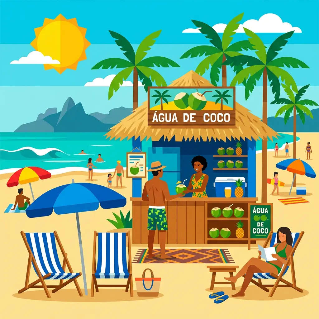 Vetor — quiosque de praia