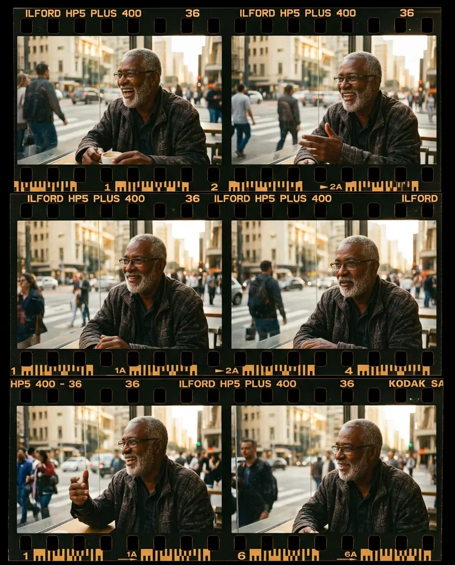 Contact sheet 35mm — cinema de rua