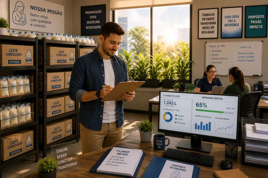 Montar estoque de leite congelado (e desmame parcial) com agenda de escritório