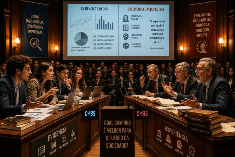 Os dois lados de um debate (com peso das evidências)