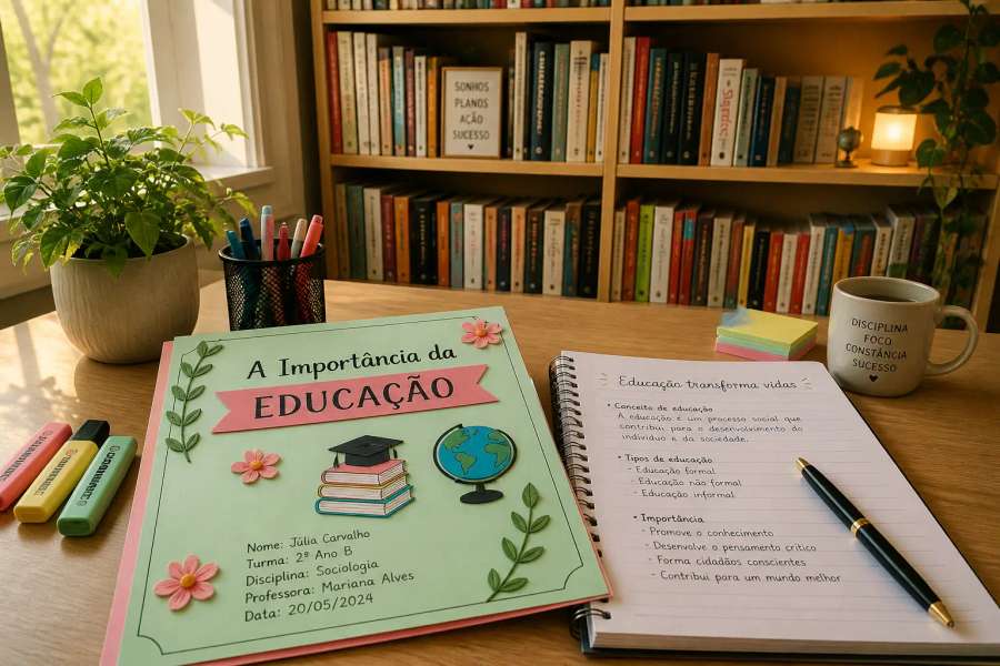Formatar redação/trabalho escolar (capa, cabeçalho, bibliografia)