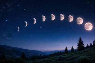Infográfico das fases da lua