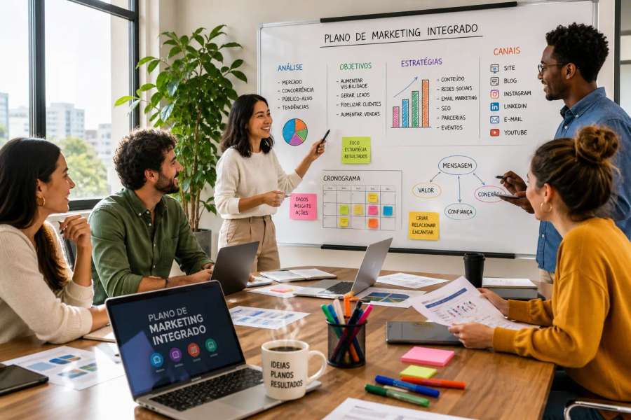 Plano de marketing integrado de 12 meses
