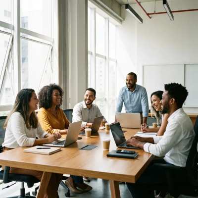 Equipe diversa no escritório