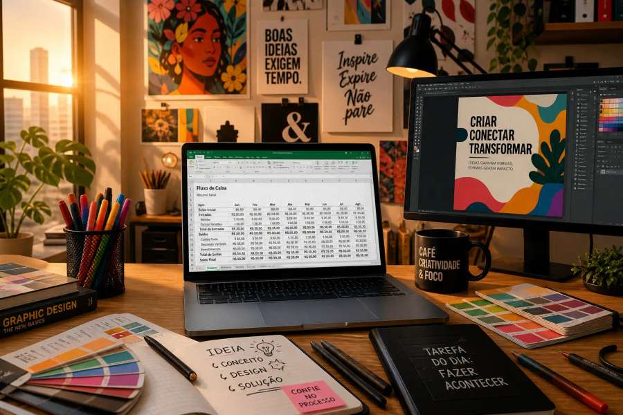 Planilha de fluxo de caixa para designer gráfico no Excel