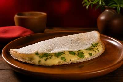 Anúncio gastronômico — tapioca recheada