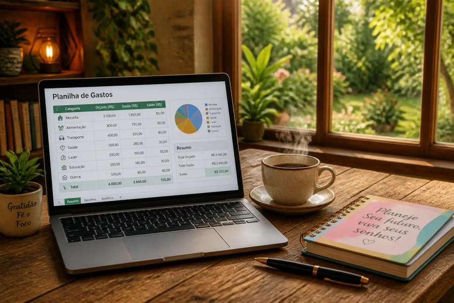 Montar uma planilha de gastos e organizar as finanças
