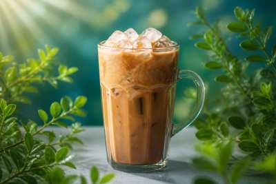 Anúncio de bebida — café gelado especial