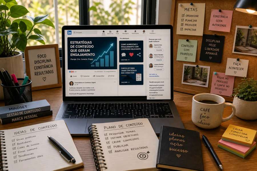 Plano de conteúdo para o LinkedIn (pilares + ideias)