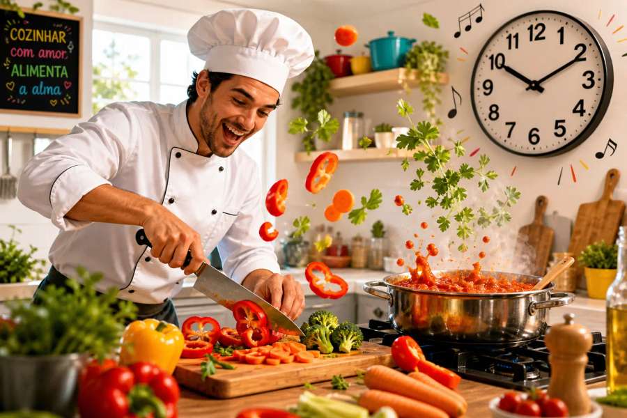 Reels de receita com cortes no ritmo