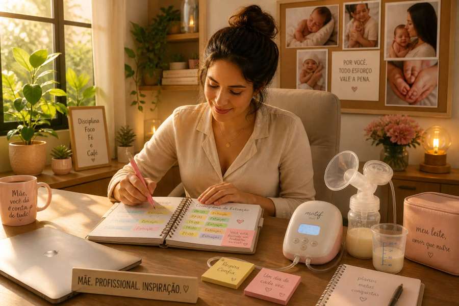 Voltar ao trabalho aos 4 meses: montar o cronograma de extração de leite (8h–18h)
