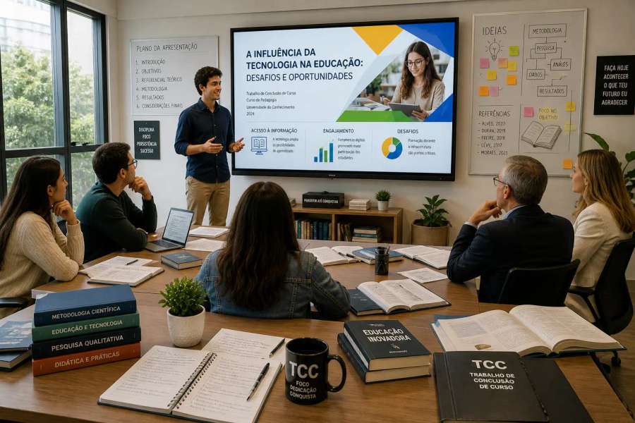 Slides para defesa de TCC (estrutura + tempo)