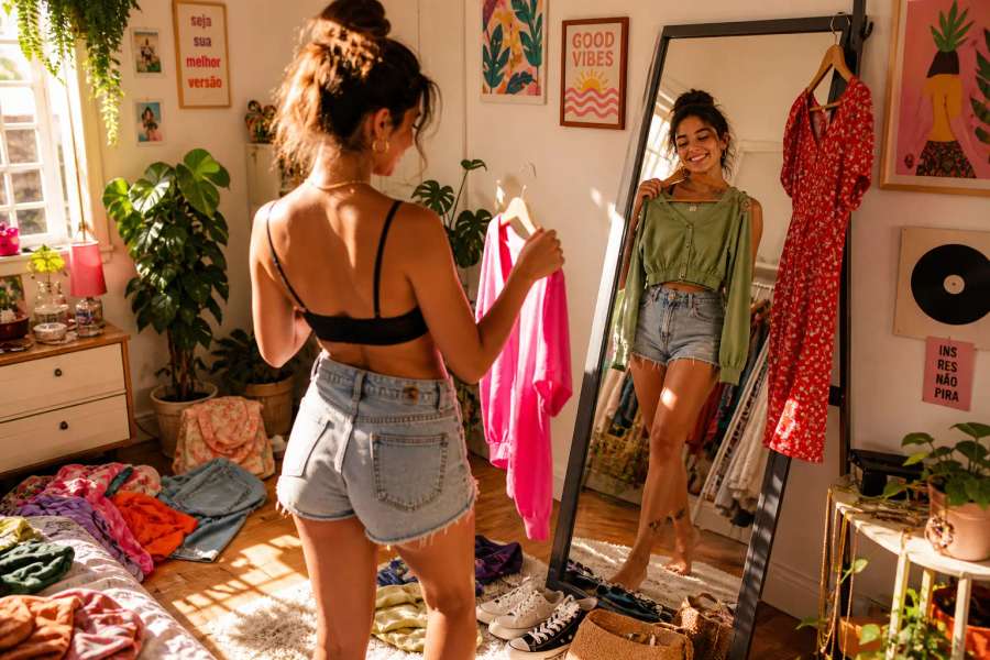 Transição "troca de roupa" (outfit change)