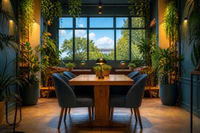Cena lifestyle — café aconchegante em Curitiba