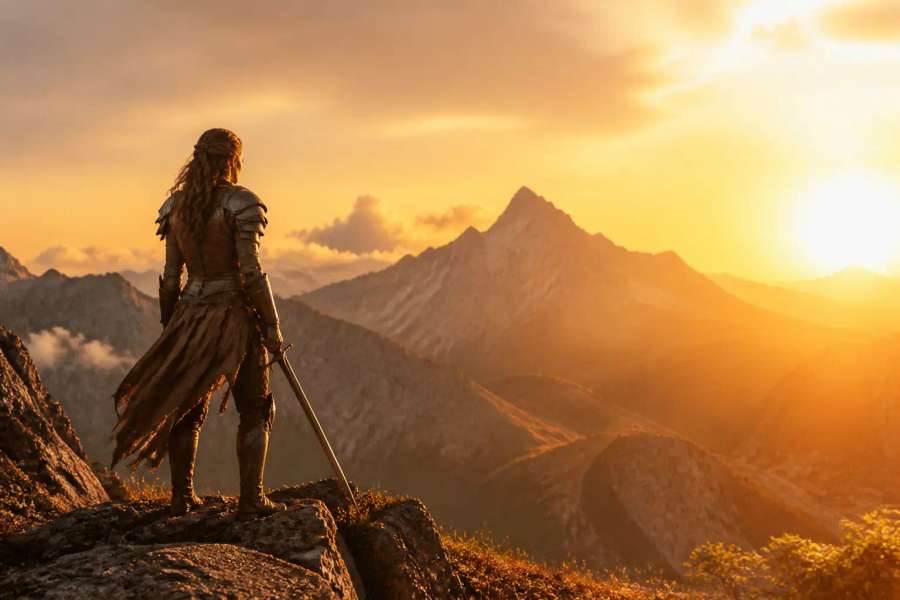 Concept art de guardiã da montanha