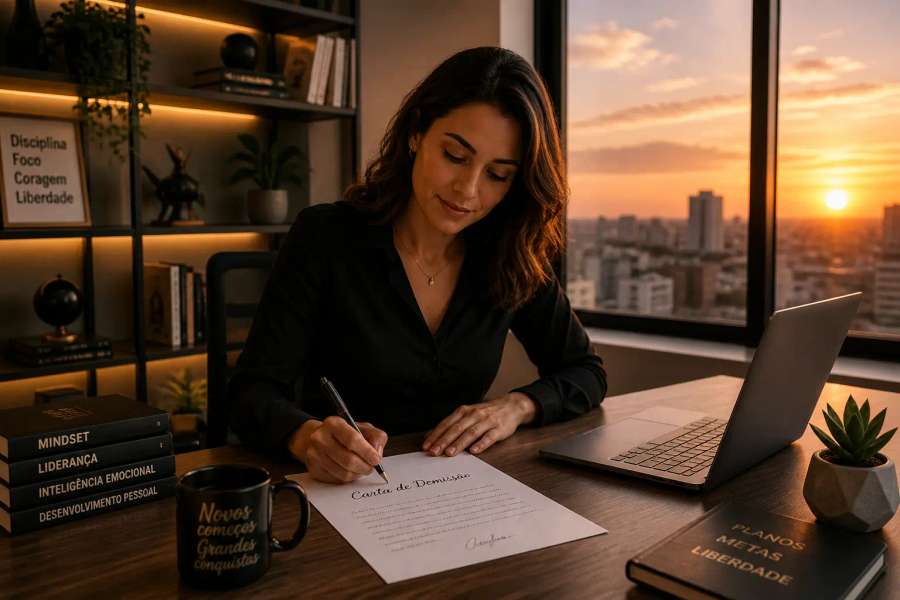 Carta de demissão com aviso prévio — no feminino (remetente mulher)