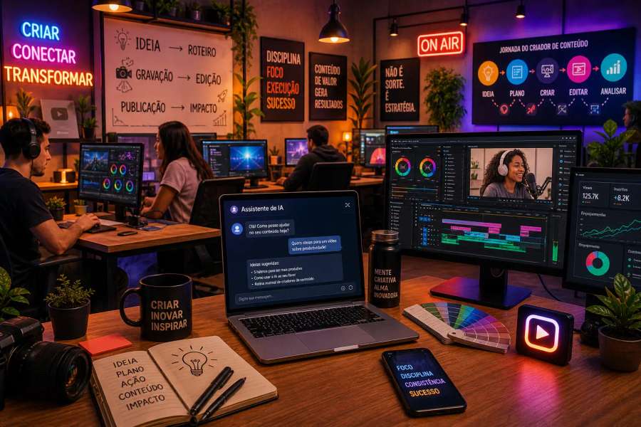 Montar sua fábrica de conteúdo com IA (ChatGPT → ElevenLabs → CapCut → Canva → publicar)