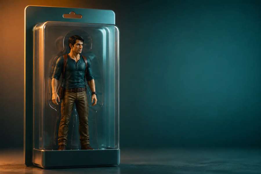 Figura colecionável 3D em embalagem