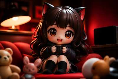 Boneco 3D colecionavel chibi