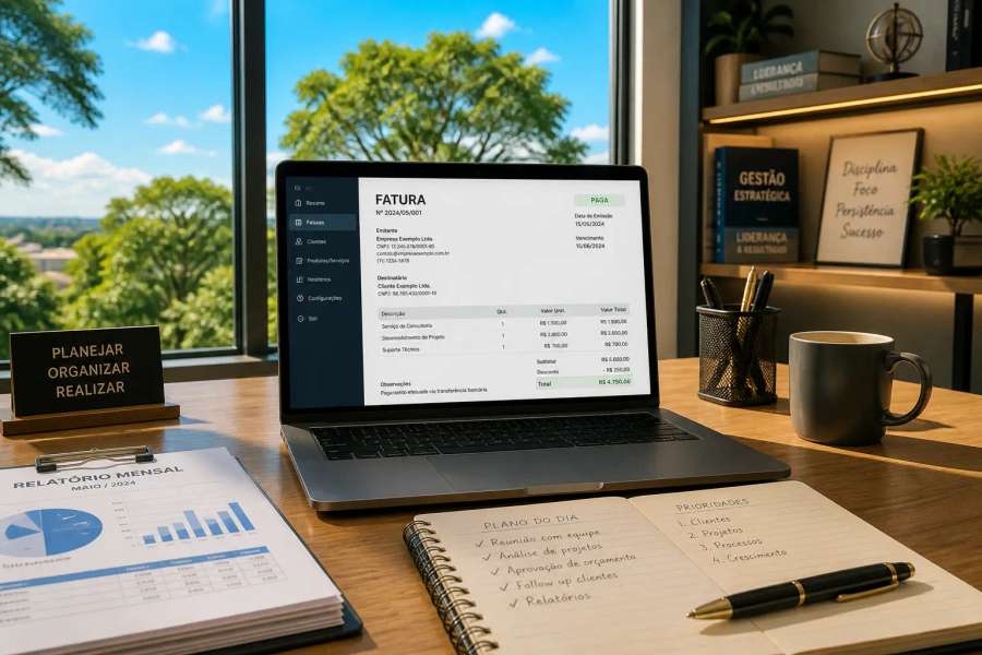 Fatura para cliente empresa (PJ) + dados da NFS-e