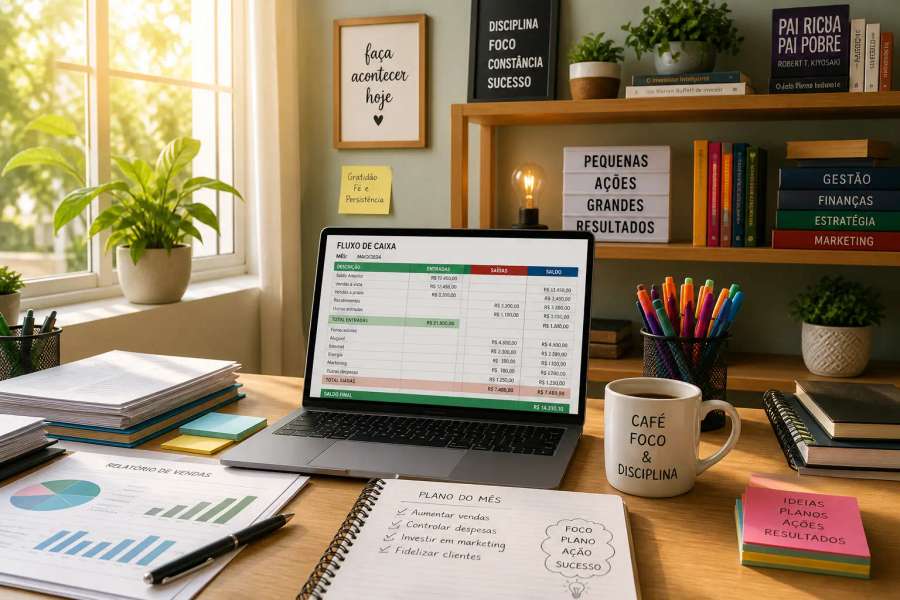 Planilha de fluxo de caixa para pequeno negócio (genérico) no Excel
