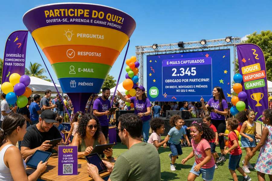 Funil "Toque e Ganhe": quiz que captura e-mails