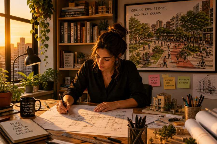 Currículo para Arquitetura & Urbanismo (CAU + portfólio) — no feminino