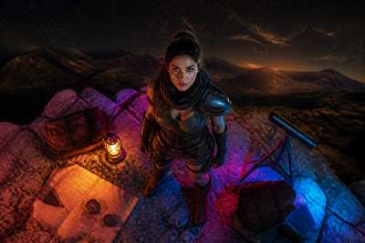 Concept art de heroína exploradora