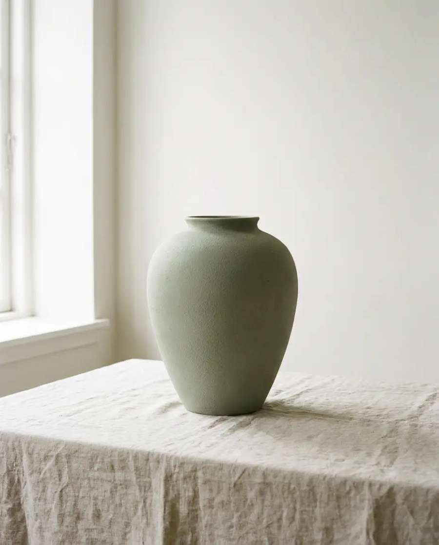 Vaso de cerâmica, minimalismo escandinavo