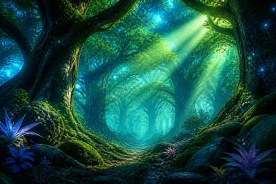 Ilustracao digital vibrante de dreamscape