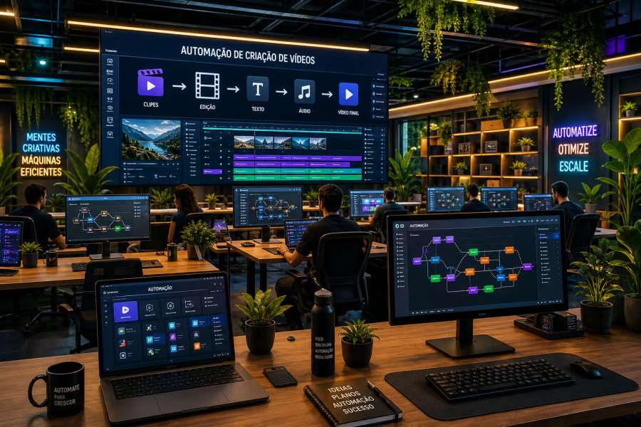 Gerar centenas de vídeos em lote com n8n ou Make (a linha de montagem)