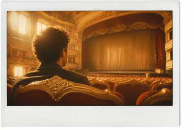 Interior de teatro historico em polaroid vintage