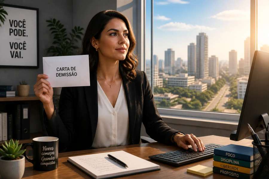 Carta de demissão sem aviso prévio — no feminino (remetente mulher)