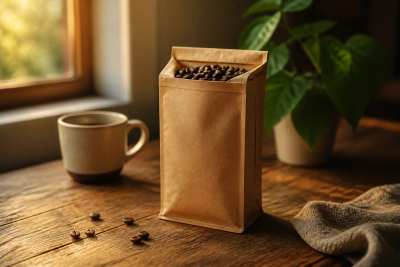 Mockup de embalagem de café artesanal