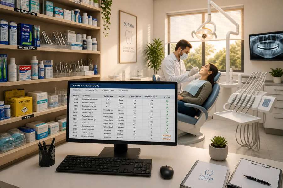 Planilha de controle de estoque para consultório odontológico no Excel