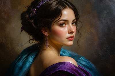 Retrato a oleo classico estilo mestres holandeses