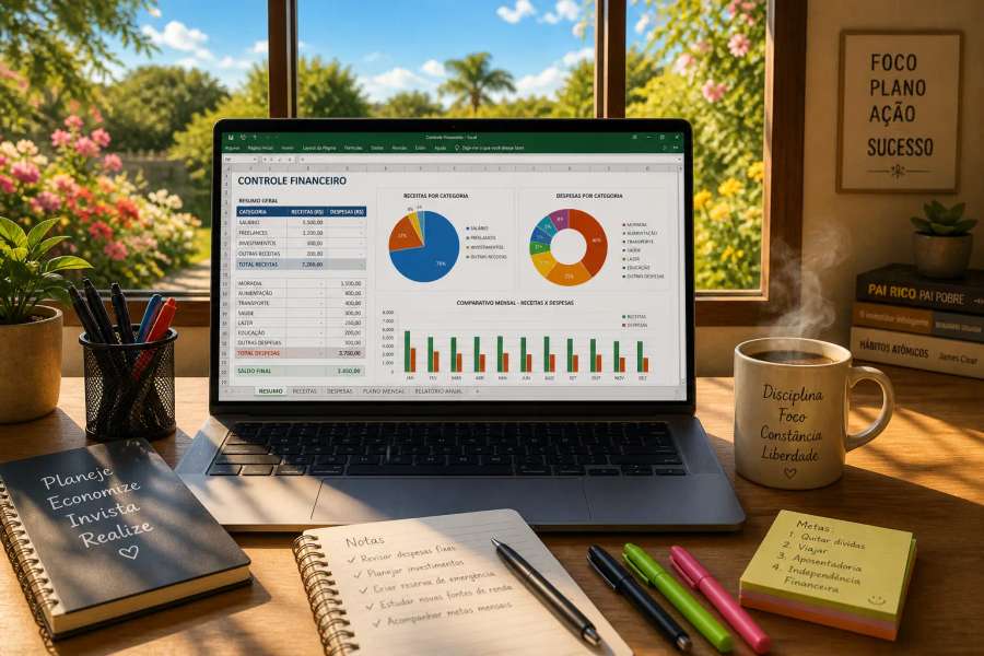 Planilha de controle financeiro no Excel