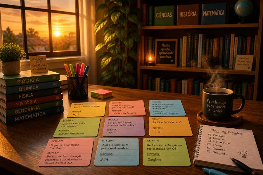 Flashcards (pergunta e resposta) de qualquer matéria