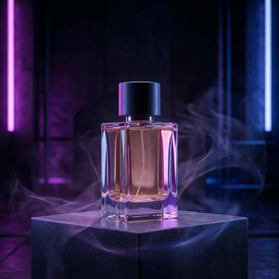 Pôster de produto com estética neon
