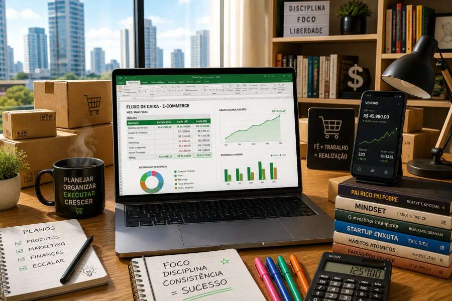 Planilha de fluxo de caixa para e-commerce no Excel