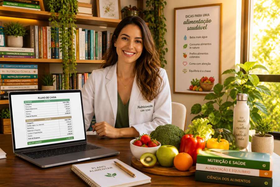 Planilha de fluxo de caixa para nutricionista no Excel