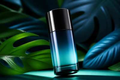 Frasco cosmetico em still colorido