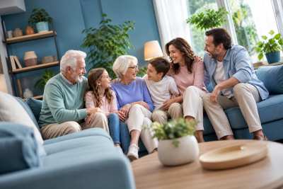 Retrato de familia multigeracional