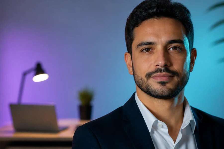 Retrato corporativo em luz suave