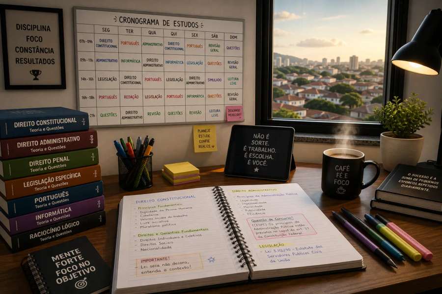 Cronograma de estudos pro concurso (a partir do edital)