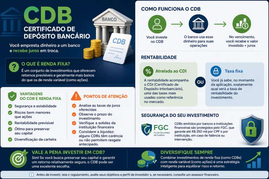 O que é CDB e renda fixa — e vale a pena?
